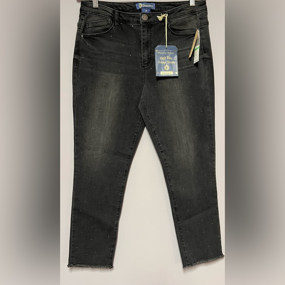 NwT DEMOCRACY Hi Rise SKINNY Black JEANS Women 8